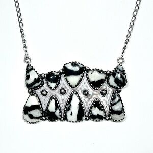 White Buffalo Turquouse Vintage Style 925 Gemstone Multi Stone Necklace